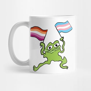 Trans Lesbian Pride Froggy (orange) Mug